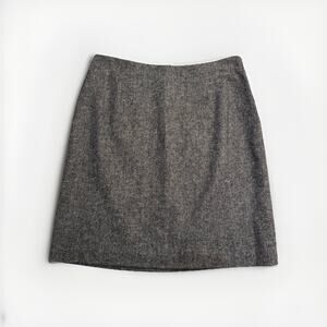 Garnet Hill Skirt Womens Size 2 Wool Blend Winter Gray Tweed Career Minimal